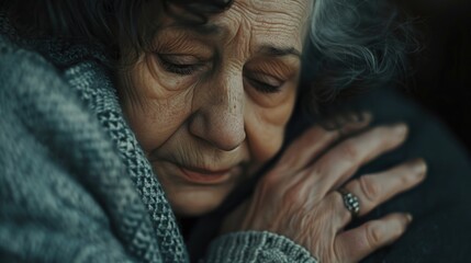 A close-up view of a woman's hand showing an engagement ring, perfect for wedding or romantic theme