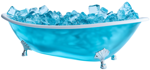 Invigorating ice bath isolated, cold therapy water freeze, revitalizing recovery extreme temperature health, rejuvenating wellness therapeutic, healing endurance immersion