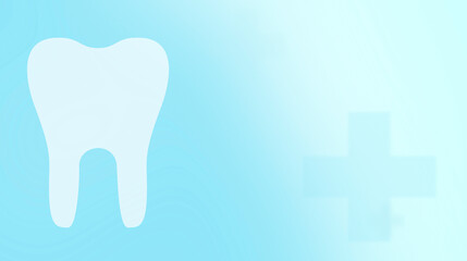 illustration of a white tooth on a blue background