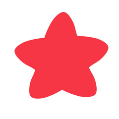 red star isolated on white