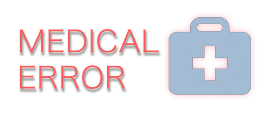 medical error, illustrations with texts