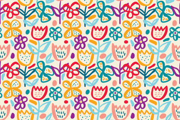 Fototapeta premium seamless floral pattern. vector illustration