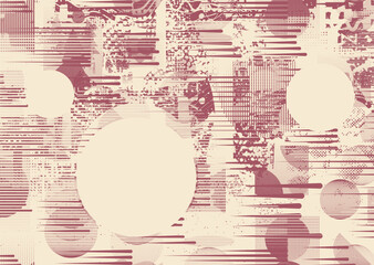 Obraz premium Background with glitch distorted grunge textures . grunge background texture with halftone dots, glitched shapes, textures and lines .Screen print vector background with grunge textured surface.