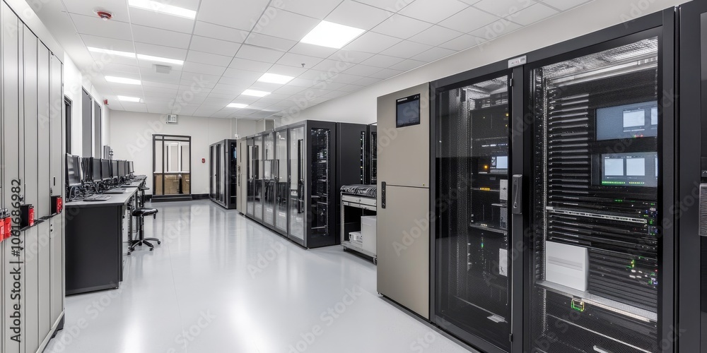 Leinwandbilder An advanced digital archive room featuring automated systems for efficient data storage and retrieval.