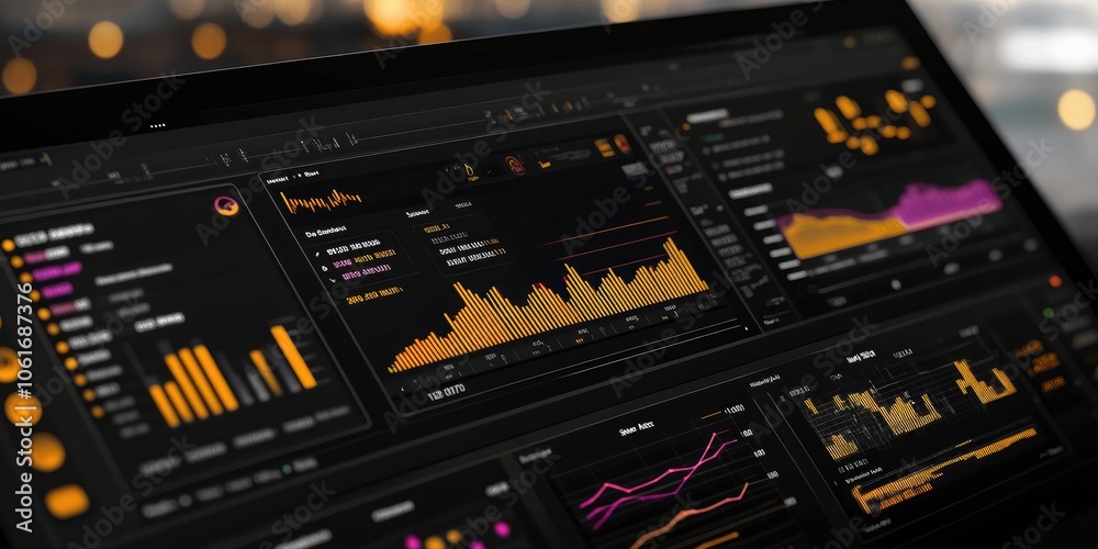 Leinwandbilder An innovative data visualization dashboard with dynamic charts and graphs that provide deep insights into complex data sets.