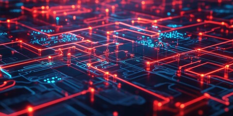 Obraz premium Security frameworks featuring connected nodes, data flow diagrams, and compliance verification.