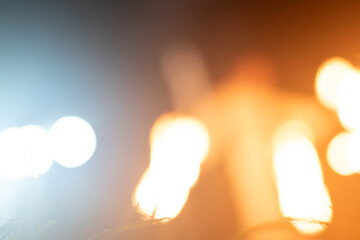 Blurred image of open air fire show