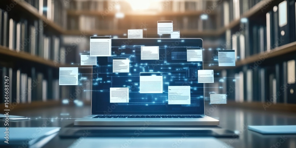 Leinwandbilder A high-tech digital documentation interface that enables seamless creation and management of electronic records.