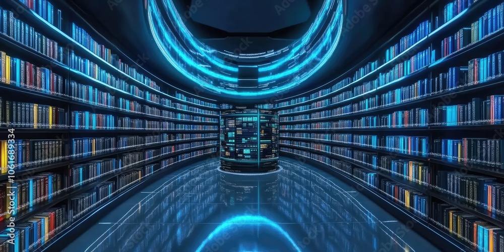 Leinwandbilder A cutting-edge information retrieval system featuring intuitive AI tools for fast, precise access to vast databases.