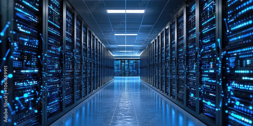 Leinwandbilder A cutting-edge network management system driven by AI to ensure robust and secure data transmission.