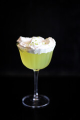 Lime cocktail with foam