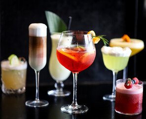 an selection of cocktails