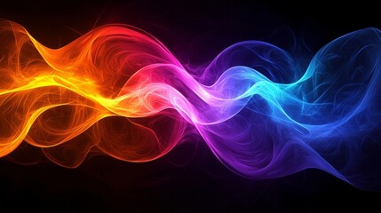 A Stunning Display of Colorful Fluid Waves and Light Effects