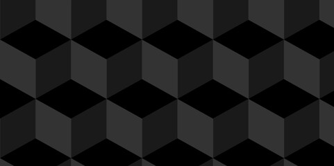 Obraz premium Abstract black and gray geometric style minimal blank cubic. Geometric pattern illustration mosaic, square and triangle wallpaper. seamless triangles shape mosaic backdrop art texture vector grid.