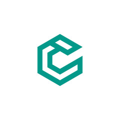 Hexagon Letter C Logo design vector template