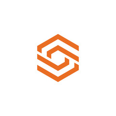 Abstract Hexagon Letter S logo design vector template