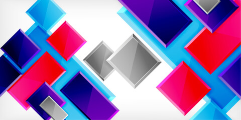 Colorful squares and rectangles. Vector Illustration For Wallpaper, Banner, Background, Card, Book Illustration, landing page