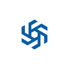 Fototapeta premium Geometric Hexagon Swirl logo design vector template