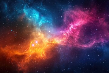 Fototapeta premium Cosmic Nebulae with Stars and Swirling Gaseous Clouds