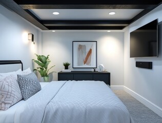 Modern Bedroom Interior.