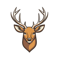 Naklejka premium Vector deer head logo minimalistic animal logo illustration on white background