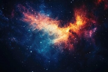 Fototapeta premium A celestial canvas of vibrant nebulas and glittering stars