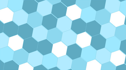 Abstract background design with white hexagon and blue light. Abstract background with hexagons. Hexagon white background,