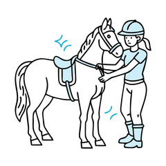 Fototapeta premium illustration of icon for riding school