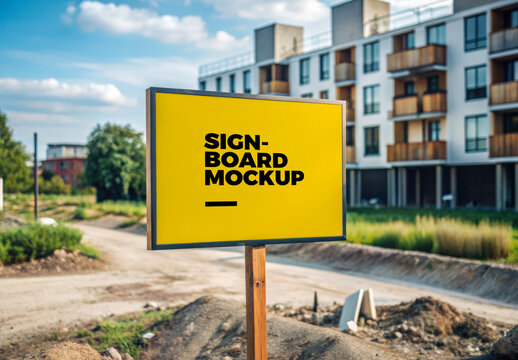 Standing Signboard Mockup Template