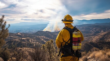 A fire unit chief in charge of an emergency wildfire team, coordinating rescue operations and firefighting efforts with the help of technology and ground units