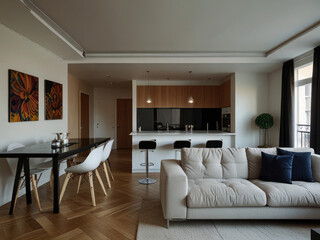 Fototapeta premium beautiful apartment, interior beautiful room interior decoration