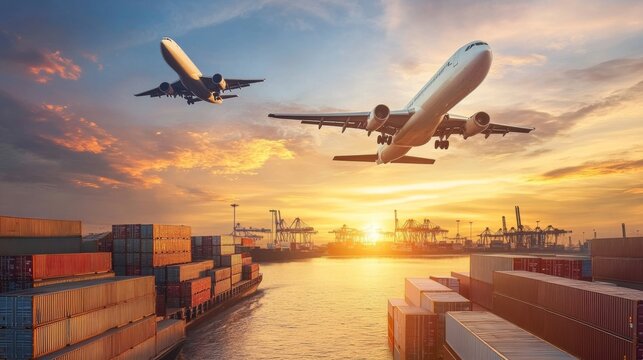 A freight forwarding company coordinating international shipments, using advanced logistics platforms to ensure timely delivery and smooth transportation
