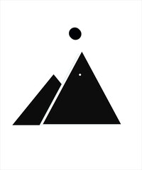 Fototapeta premium Illustration of a black mountain icon on a white background