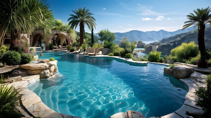 Obraz premium wonderful swimming pool, generative ai