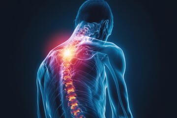 X-ray view of inflamed muscle tissue highlighting inflammation and structural changes in the human body.