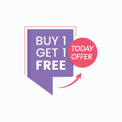 Buy 1 get 1 free promotion banner template