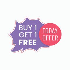 Buy 1 get 1 free promotion banner template