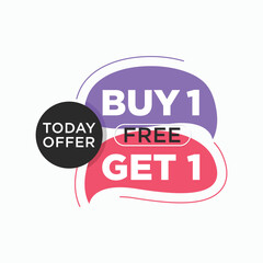 Buy One Get One Free promotion badge template