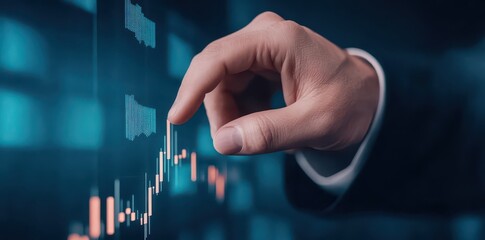 Finance professional analyzing key digital metrics on a modern screen for data-driven decision making.