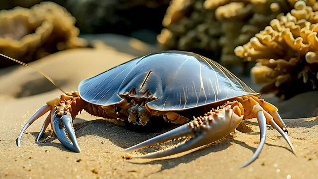 a horseshoe ca horseshoe crab  on  the beacha horseshoe crab  on  the beacha horseshoe crab  on  the beachrab  on  the beach