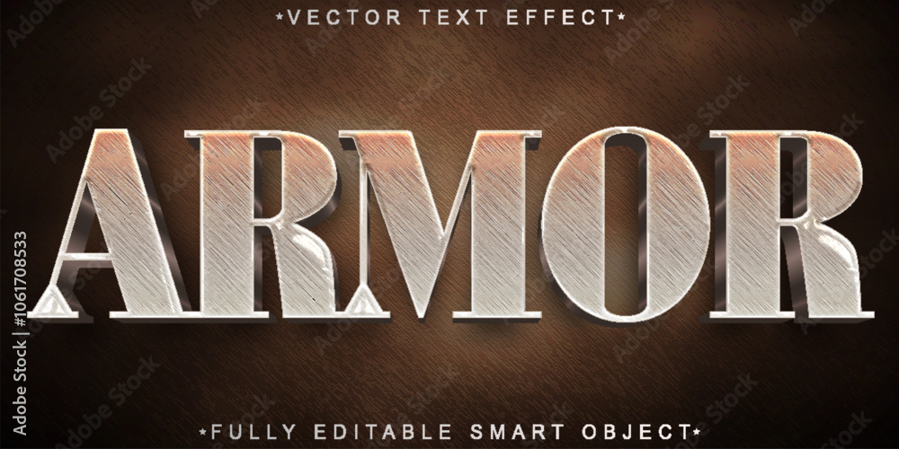 Poster warrior armor vector fully editable smart object text effect