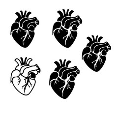 Black and White Heart Illustrations

