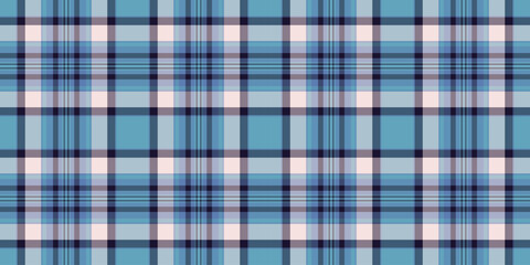 Old-fashioned texture fabric background, picture tartan vector plaid. Spring textile seamless pattern check in cyan and blue colors.