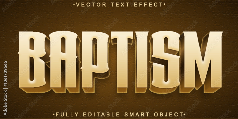Poster baptism vector fully editable smart object text effect