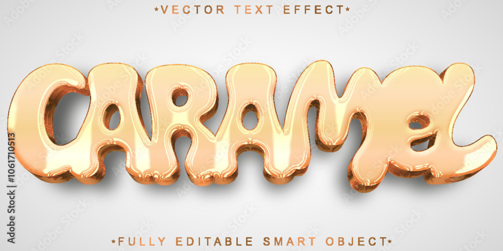 Poster caramel vector fully editable smart object text effect