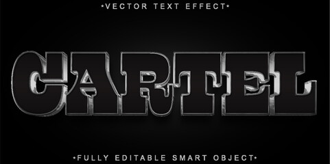 Mafia Cartel Silver Dark Vector Fully Editable Smart Object Text Effect