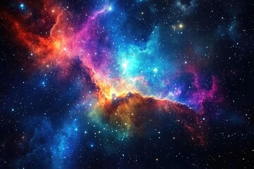 Fototapeta premium A Cosmic Landscape of Nebulas and Stars