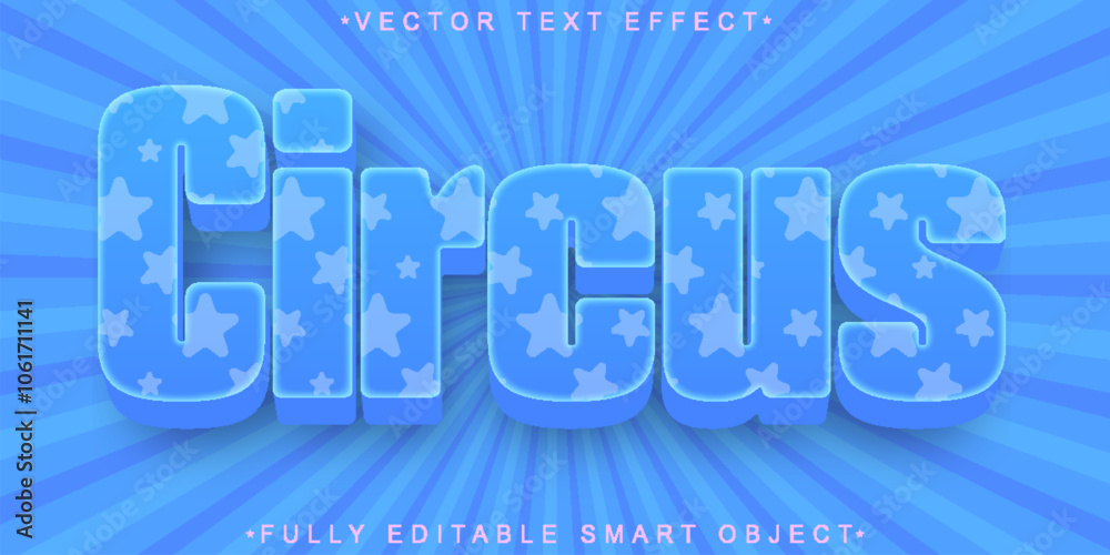 Poster circus vector fully editable smart object text effect