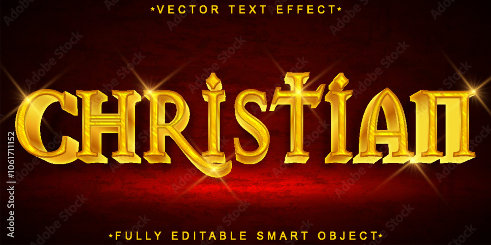 Poster christian vector fully editable smart object text effect