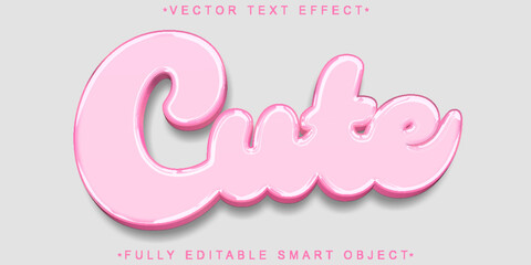 Sweet Pink Cute Vector Fully Editable Smart Object Text Effect